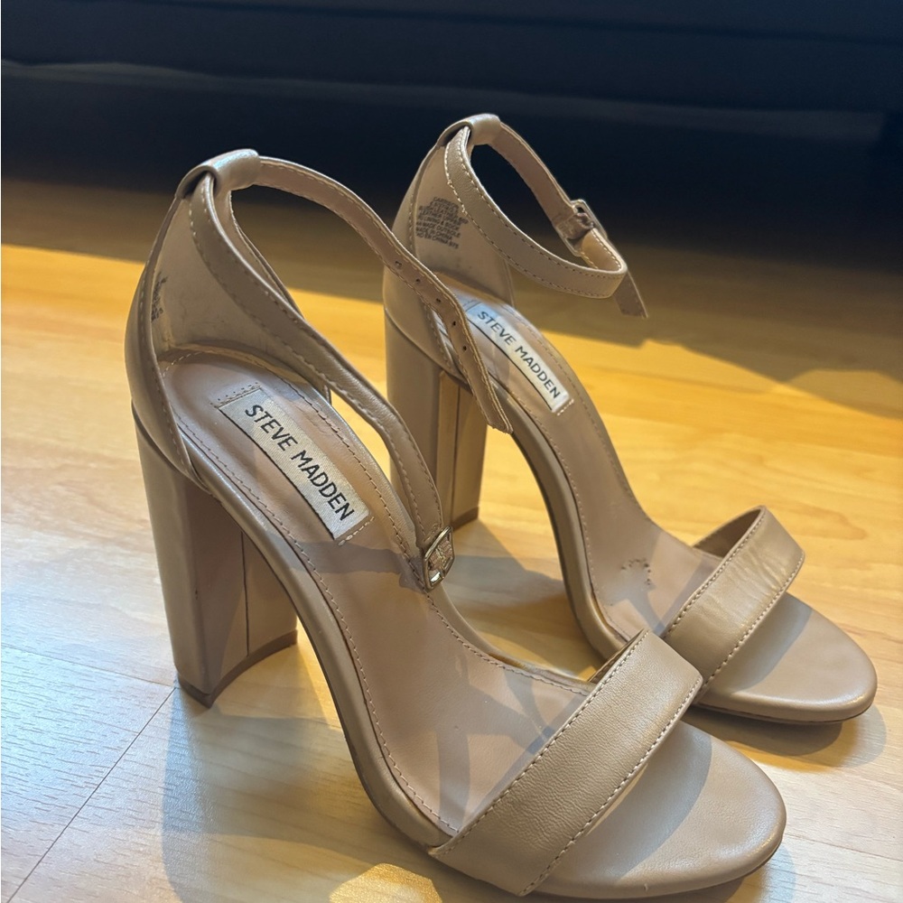 Steve Madden Tan Block Heel Sandals